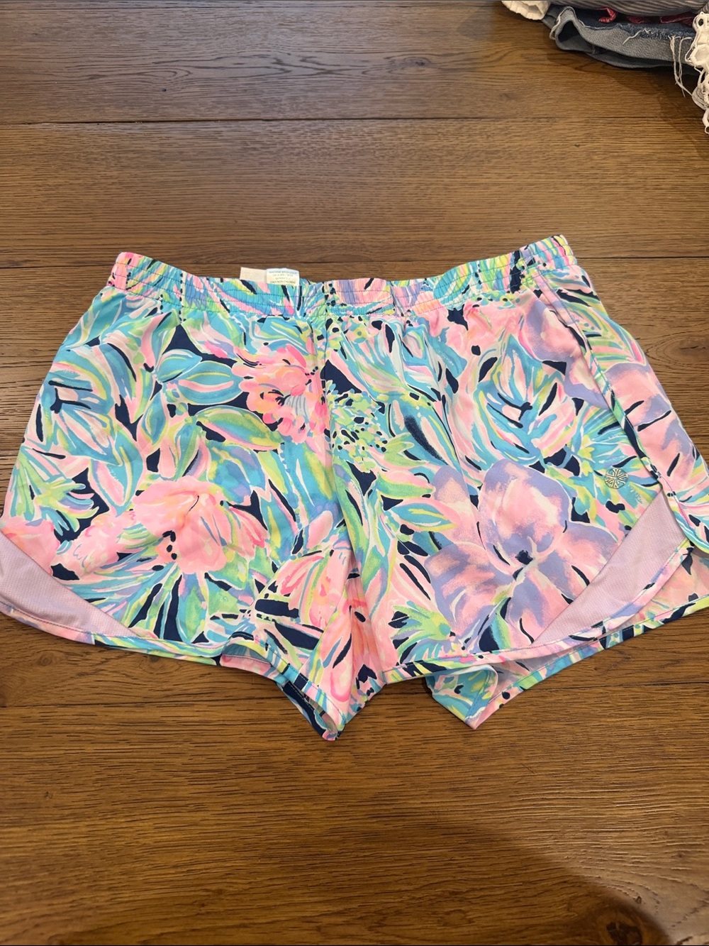 Lilly Pulitzer Pastel Floral Athletic Shorts - Pink, Blue & Green